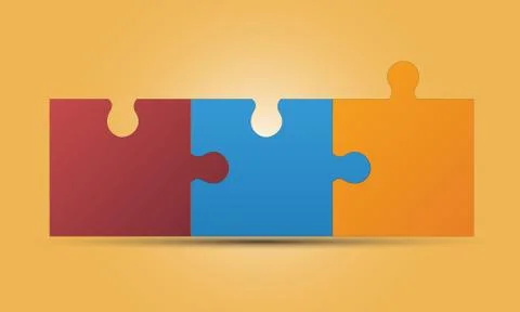 Connected jigsaw, puzzle Stock Illustration
