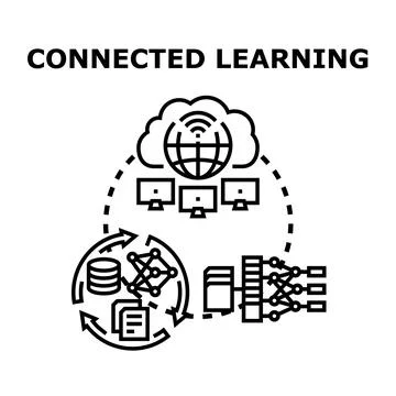 Connected learning and digital education ecosystem concept Stock Illustration