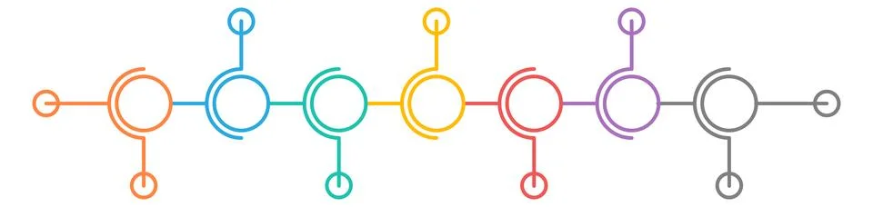 Connected line circles. Proccess stages infographic template Ilustración de archivo