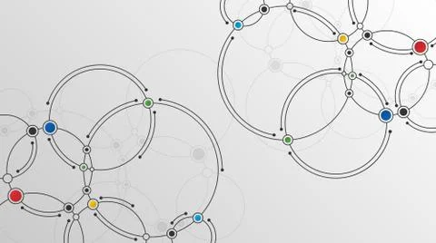 Connected lines and dots technology background Stock Illustration