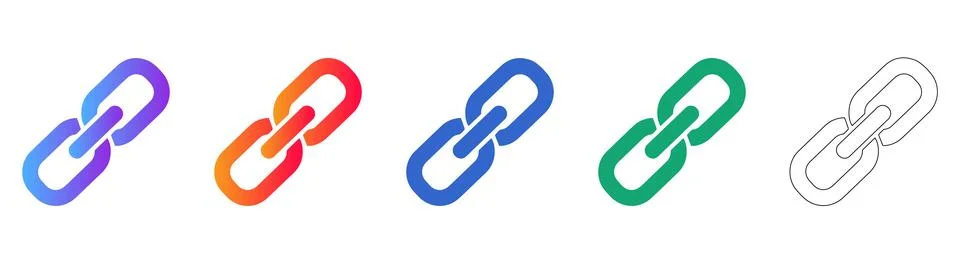 Connected Link Chain Icons Stock Illustration