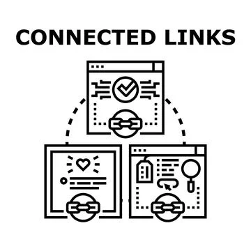 Connected links network for digital marketing strategy Illustrazione stock