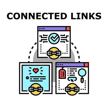 Connected links network for digital marketing strategy Stockillustratie
