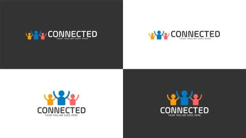 Connected Logo Vector Design Template Stock Illustration