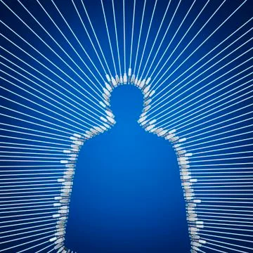 The connected man Illustrazione stock