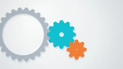 Connected mechanical gears rotating seamless loop motion background Stock Footage 345657816