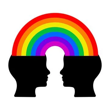 Connected Minds Rainbow. Symbol of Unity, Communication and Shared Thinking Stock Illustration