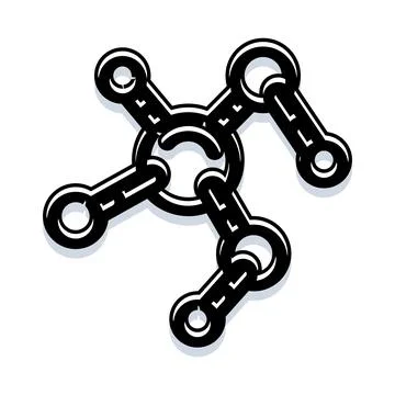 Connected molecule structure representing chemistry and science Stock Illustration