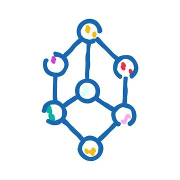 Connected molecule structure in science research illustration Stock Illustration