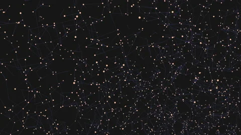 Connected neon small dots and lines in dark space Stock Footage 196804475