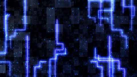 Connected Network Data Transfer and Fiber Optic Light Beams Flow Stock Footage 118955382