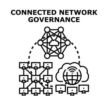 Connected network governance concept vector illustration Stock Illustration