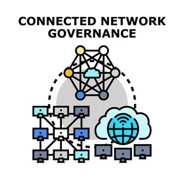 Connected network governance concept vector illustration Stock Illustration