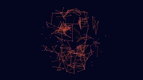 Connected network of lines and dots resembling a celestial constellation Vídeos de archivo 303187583