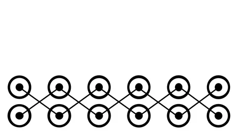 Connected Network Nodes Grid Icon Stock Footage 340305790