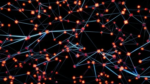 Connected network nodes spreading out and multiplying Stock Footage 138572373