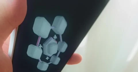 Connected network or system, blockchain concept, presentation Stock Footage 313439745