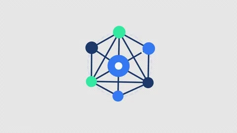 Connected node network icon loop on transparent background Stock Footage 330932092
