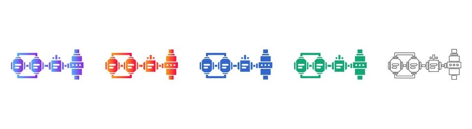 Connected Node Network Icons Stock Illustration