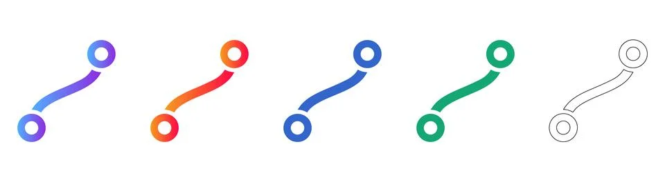 Connected Nodes Concept Illustration Set Illustrazione stock