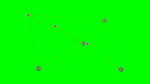 Connected nodes forming a network structure on a solid bright green backgroun Stock Footage 340900771