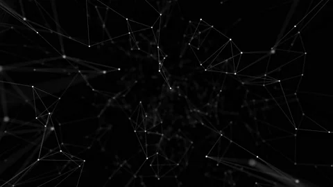 Connected nodes glowing and moving at space background. Plexus abstract Stock Footage 112271366