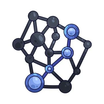 Connected nodes illustration 库存插图