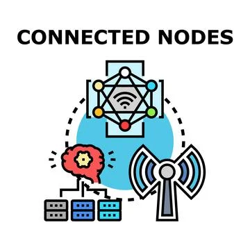 Connected nodes linking data, ai, and communication network 스톡 일러스트