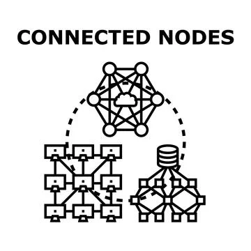 Connected nodes network data technology infrastructure concept Stockillustratie