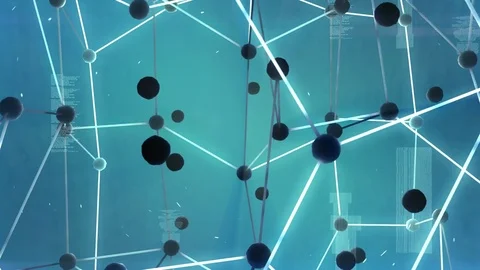 Connected nodes. Nodes that communicate  with each other. Stock Footage 73021727