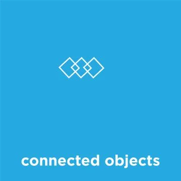 Connected objects icon isolated on blue background Stock Illustration