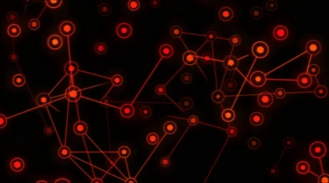 Connected Objects, Information Exchange Animation - Loop Red Stock Footage 68517939
