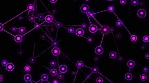 Connected Objects, Information Exchange Animation - Loop Purple Stock Footage 68518719