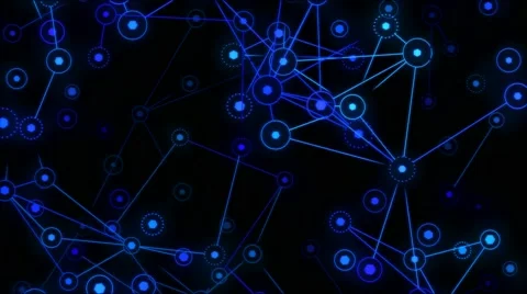 Connected Objects, Information Exchange Animation - Loop Blue 스톡 동영상 68519969