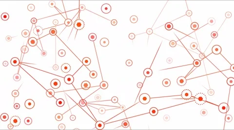 Connected Objects, Information Exchange Animation - Loop Red Stock Footage 68549050