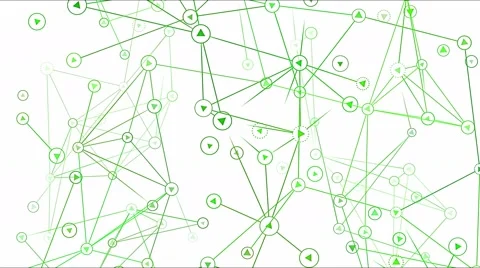 Connected Objects, Information Exchange Animation - Loop Green Stock Footage 68549995