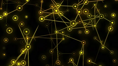 Connected Objects, Information Exchange Animation - Loop Yellow Video stock 68551378