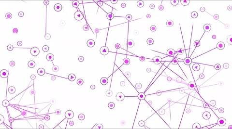 Connected Objects, Information Exchange Animation - Loop Violet Stock Footage 68552194