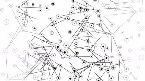 Connected Objects, Information Exchange Animation - Loop Monochrome Video stock 68553394