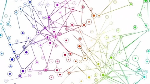 Connected Objects, Information Exchange Animation - Loop Rainbow Stock Footage 68556483