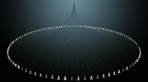 Connected to one point the avatars of men and women Stock Footage 65479359