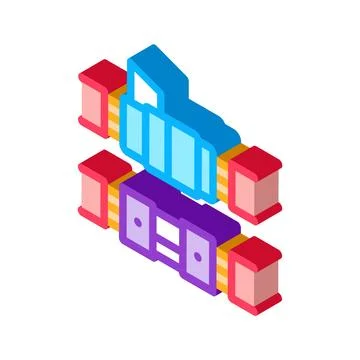 Connected optical fiber isometric icon vector illustration Stock Illustration
