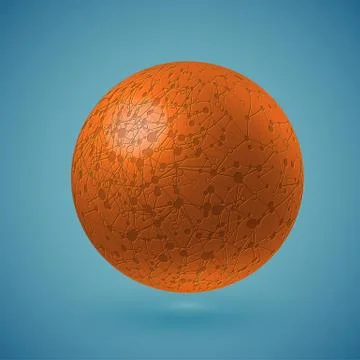 Connected orange globe, vector illustration Illustrazione stock