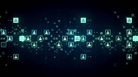 Connected People Blue Track Stock Footage 47468411