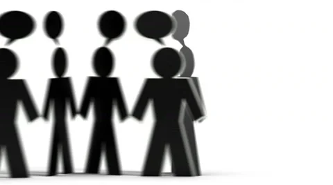 Connected people b&amp;w Stock Footage 10770483