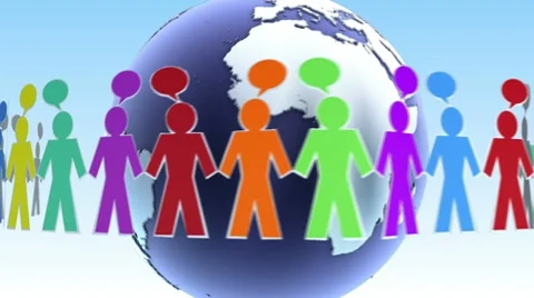 Connected people colored EARTH Stock Footage 10770654