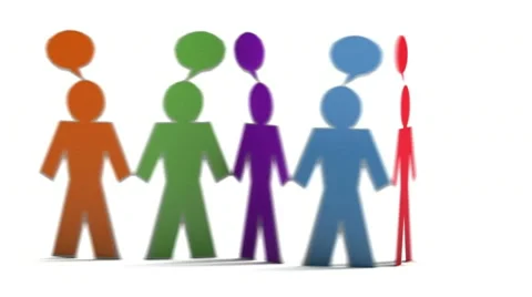 Connected people colored Stock Footage 10770507