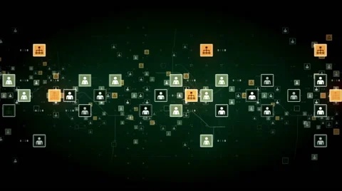Connected People Green Track Stock Footage 47471532