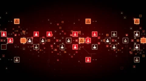 Connected People Red Track Stock Footage 47471973