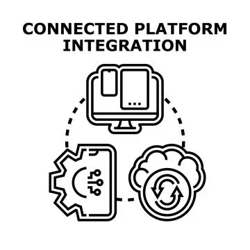 Connected platform integrating devices, cloud, and digital services Illustrazione stock